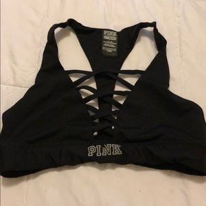 Pink sports bra